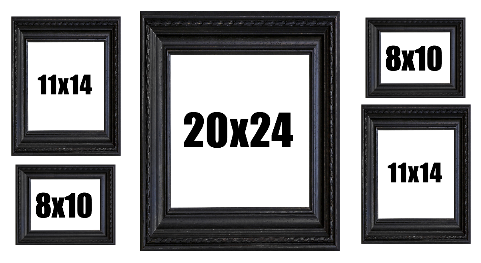 5-picture frames in a group
