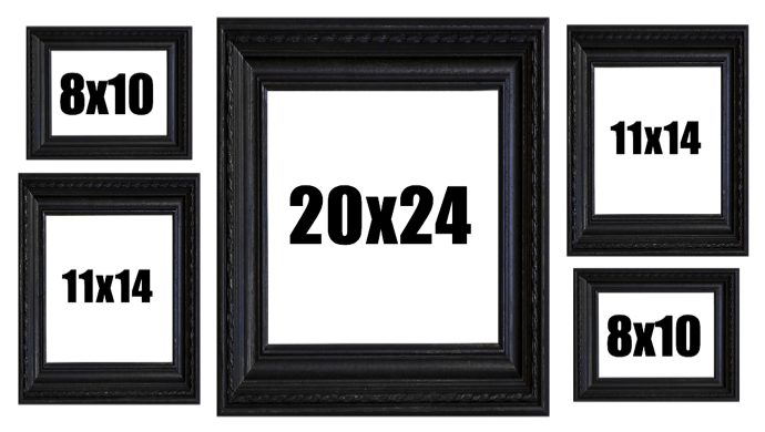 group of 5 picture frames