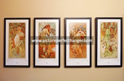 How to hang four picture frames level